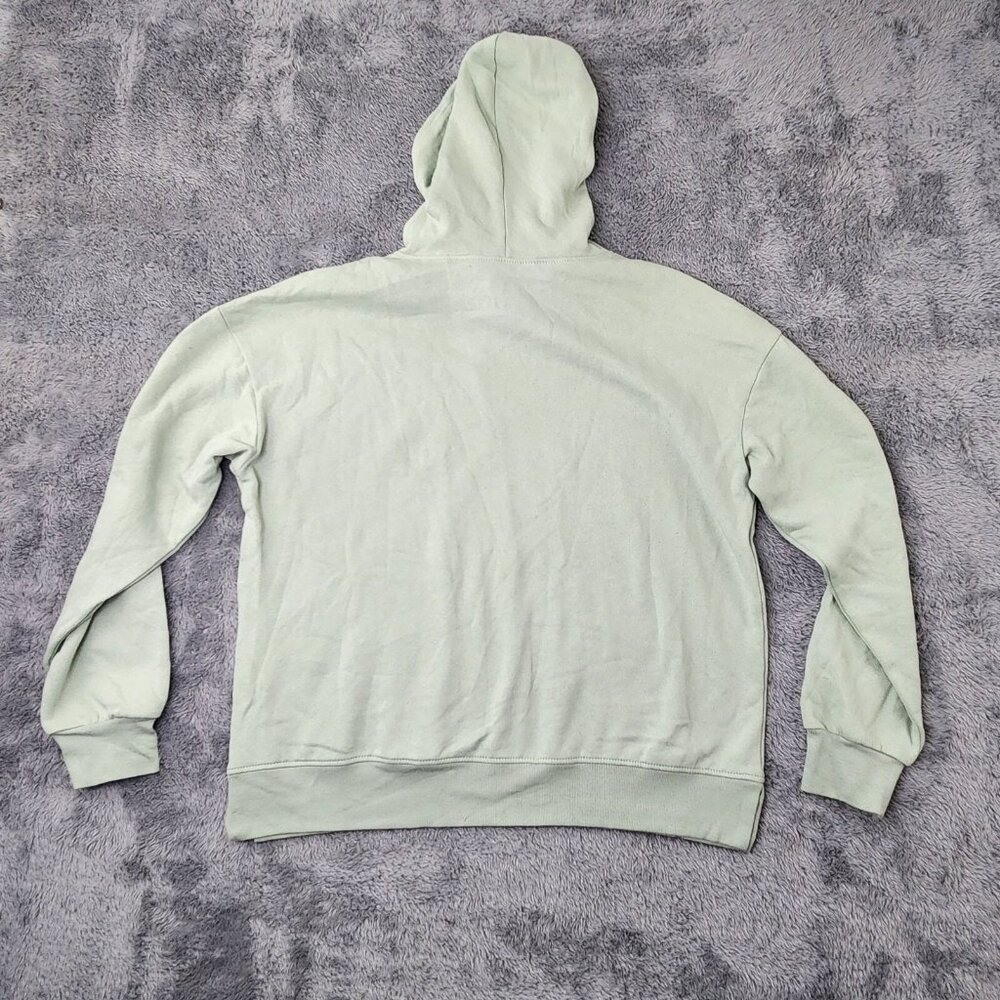 MTV Music Television Hoodie Womens XL Aqua Gray with Glitter Bow Print Pullover - Picture 2 of 8
